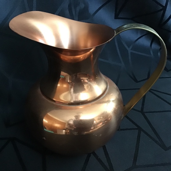 vintage Coppercraft Guild Copper Pitcher with Brass Handle - Picture 4 of 6